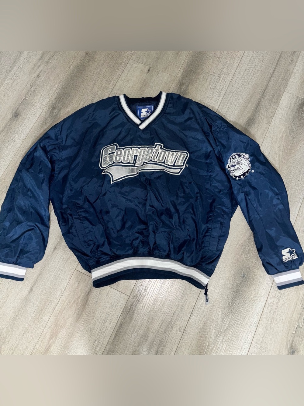 Vintage Starter Georgetown Hoyas Pullover Jacket Embroidered Size XL